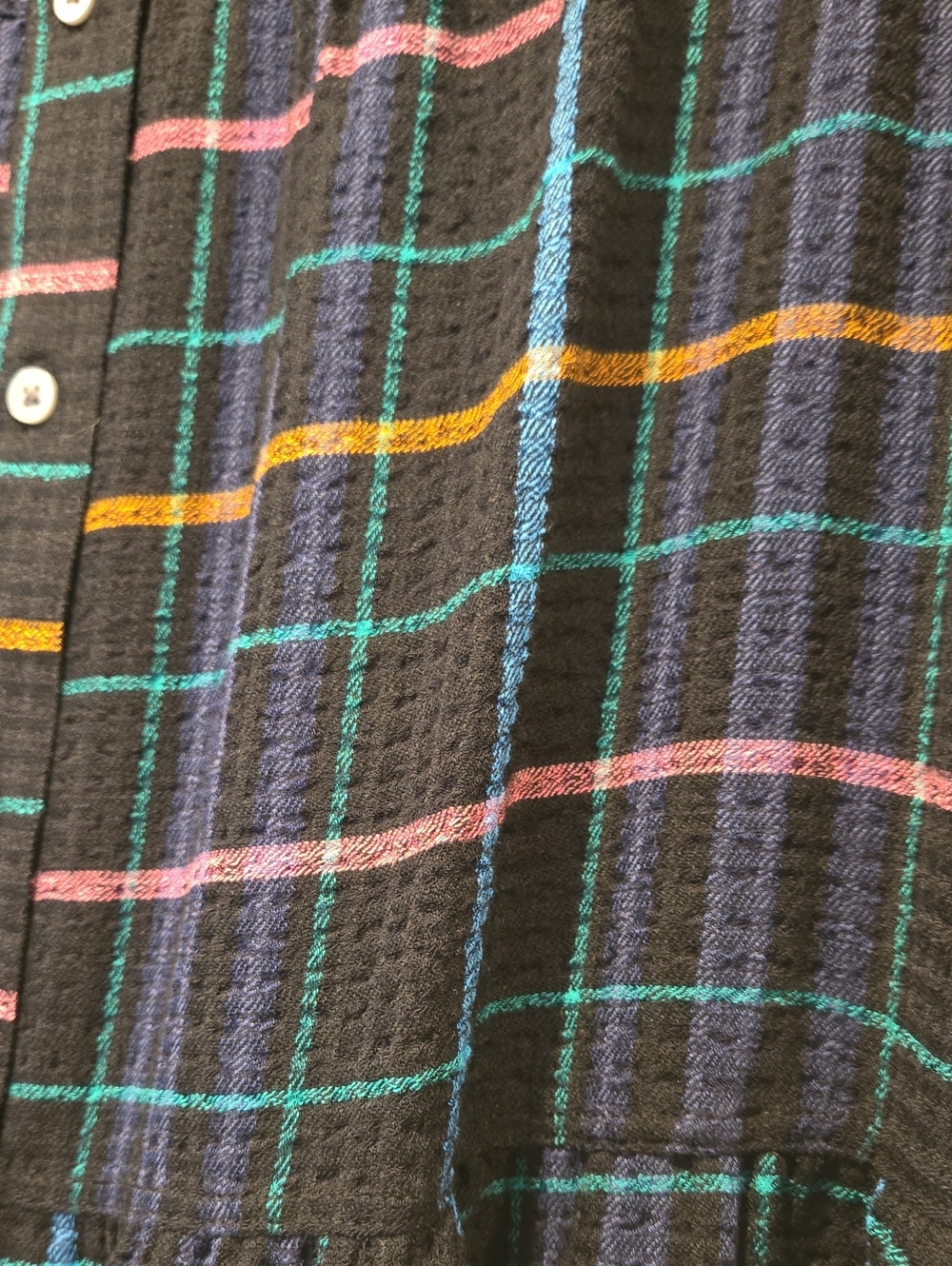 LOFT Black Plaid Button-Front Shirt Dress Multicolor Plaid Sz Small NWT - Picture 4 of 7